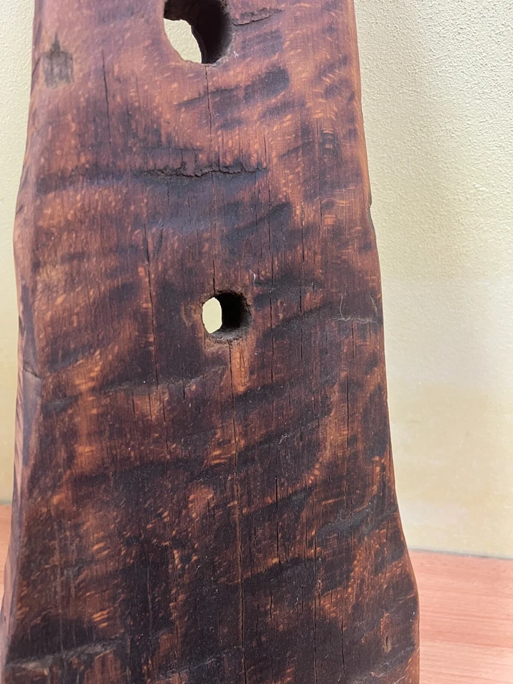 Antique primitive large wooden comb for processing hemp flax farm tool - Image 4 of 4