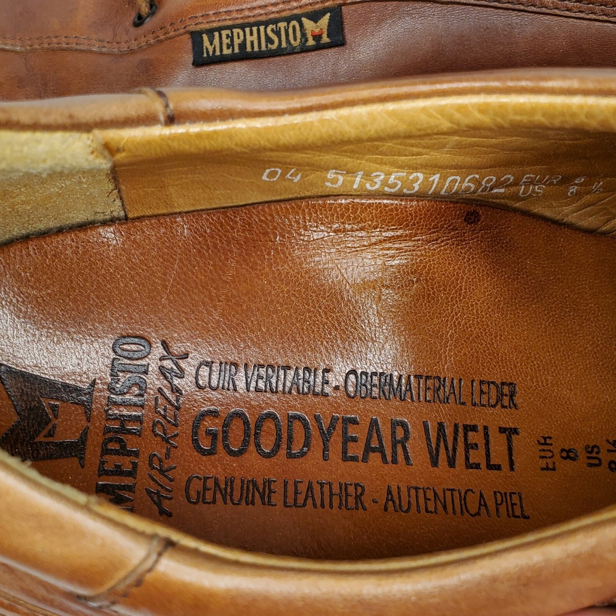 Mephisto Abel Goodyear men size 8.5 Welt Air Relax Brown Leather Dress Shoes Mephisto Abel Goodyear Welt Air Relax Brown Leather Dress  main image 4