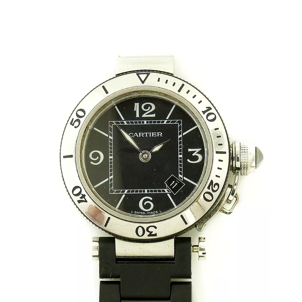 Cartier black store face watch
