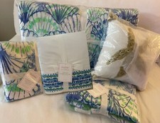 Lilly Pulitzer 8Pc OH SHELLO QUEEN QUILT, SHEETS, SHAMS  SHELL  POTTERY BARN