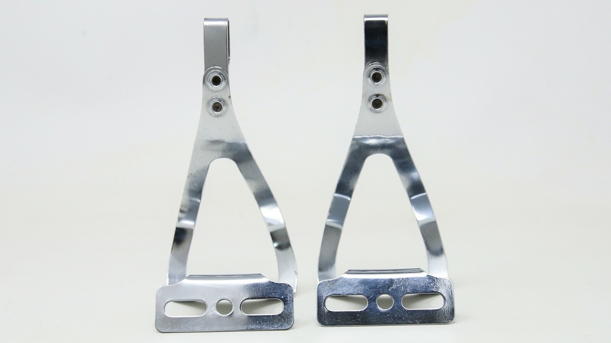 Cale-pieds ALE RAPID Large - Vintage 70s/80s - Acier Chromé Pour Vélo Route - NOS