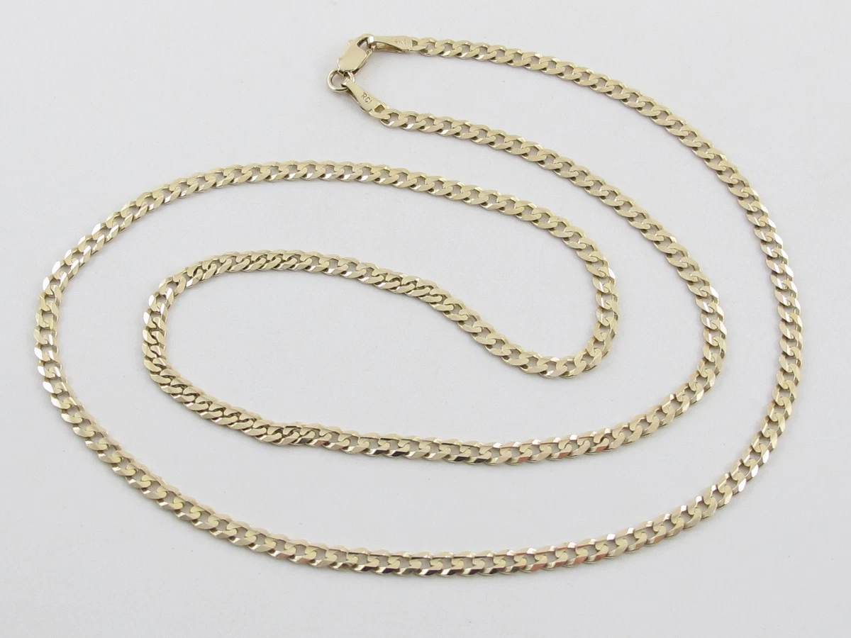 14K Yellow Gold Men s Cuban Chain Necklace 22