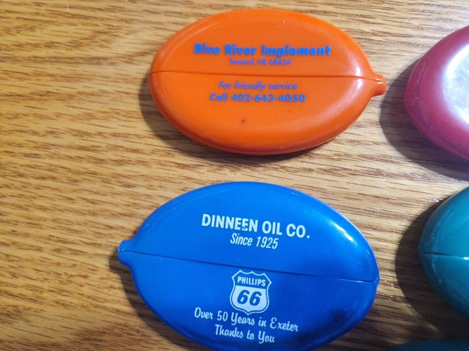 Vintage Coin Purse Squeeze Open Pouch, Advertising Nebraska businesses