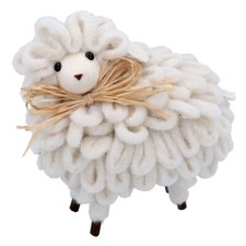 Gisela Graham Wool Sheep  Rustic Bow Easter Decoration Novelty Home Accessory