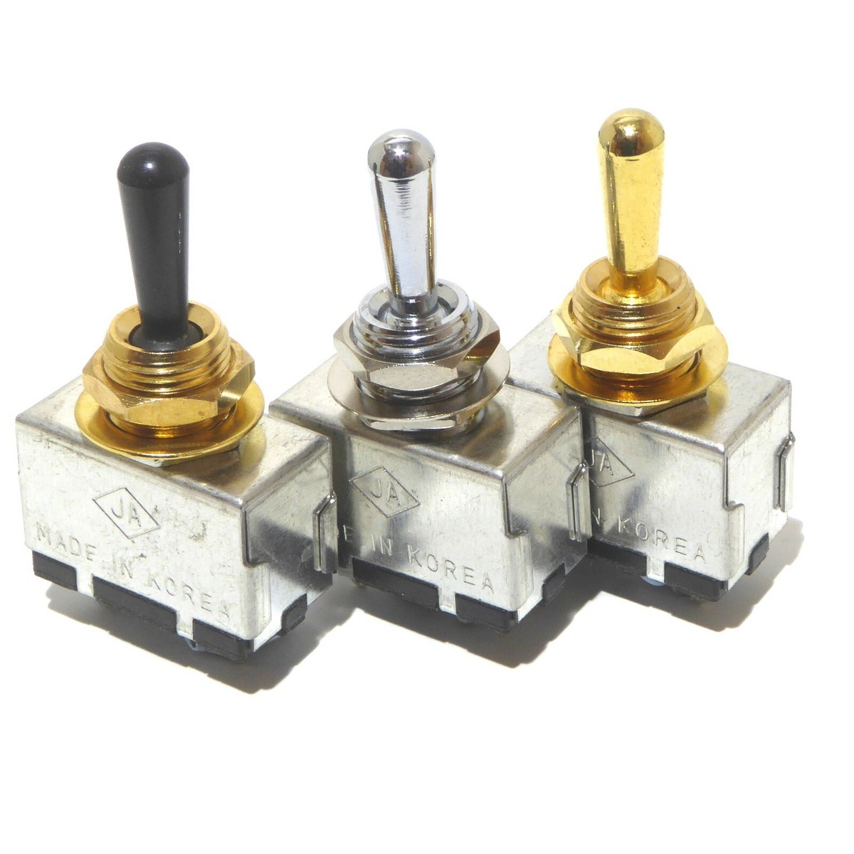 Electric guitar toggle switch 3 way chrome, black or gold