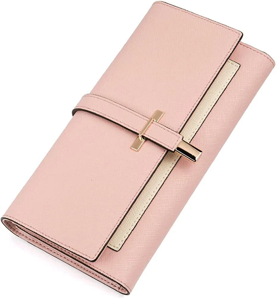 CLUCI Leather Wallet for Women Slim Designer Trifold Ladies Credit Card Holder