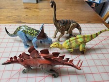 Lot of 4 Toy Dinosaurs, Each Aprox. 8  Long - Articulated NICE - KG  NKOK