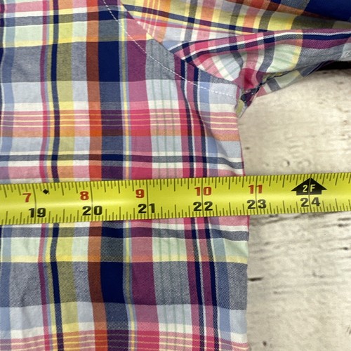 Barbour Button Up Shirt Mens Large Pink Yellow Plaid Tailored Fit Long Sleeve - Picture 6 of 9