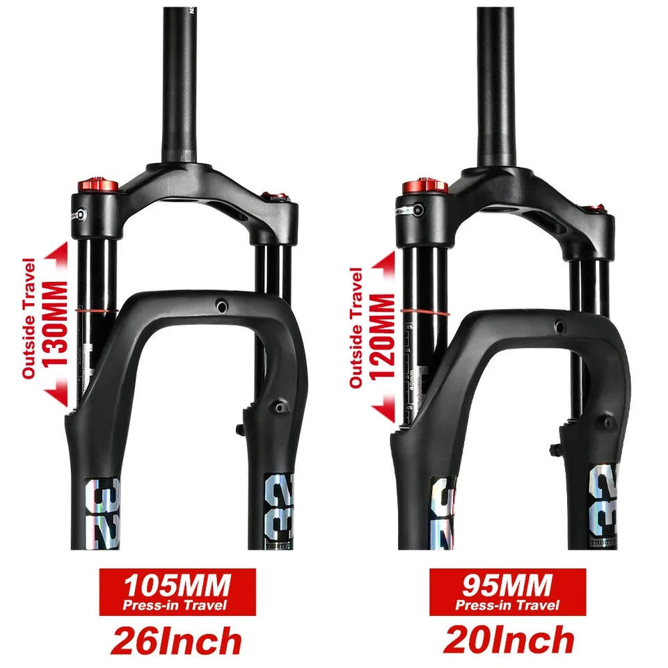 MTB Bike Suspension Forks 20 26 Inch Snow Bike Fork 4.0" Tire 135x9mm Fat Forks - Image 3 of 4