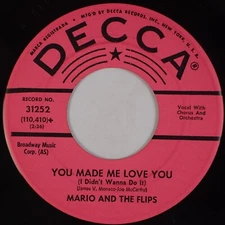 MARIO AND THE FLIPS: Twistin’ Train US Decca 31252 Rock & Roll Promo 45