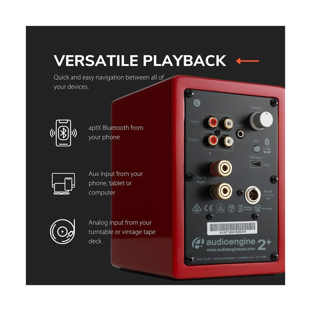 Audioengine A2 Powered Speakers - Red for sale online | eBay