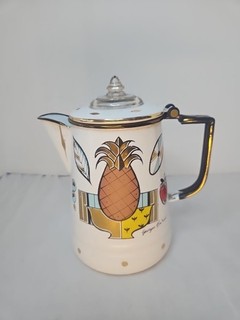 Vintage George Briard Metal Enamel Percolator Coffee Corn Celery