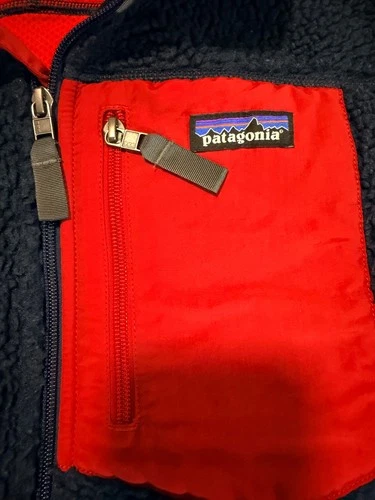 Patagonia Men's Classic Retro-X Fleece Vest M Navy Blue Red image 3