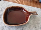 Vintage Hull Pottery Brown Drip  Serving Tray Skillet w/ Handle Square ¹7.5