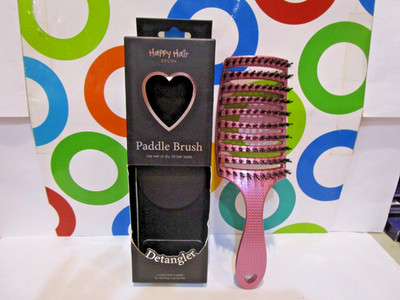 HAPPY HAIR ~ PADDLE BRUSH DETANGLER PINK ~ BOXED