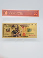  $100 Terrifier Full Color Note Novelty 24K Gold Plated Bill XX037