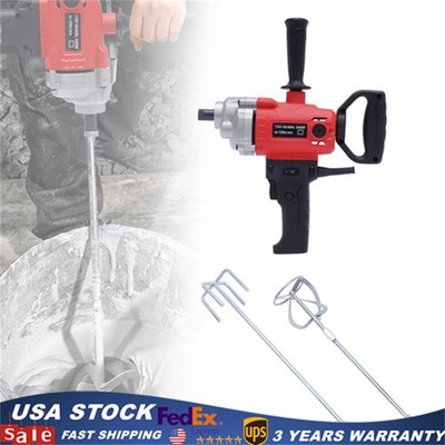 1050w Electric Mortar Plaster Paint Mixer Cement Grout Concrete Stirrer 1050rpm
