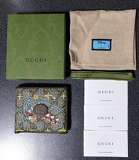 GUCCI Disney Collaboration Donald Duck Fold Wallet GG Supreme Brown C315