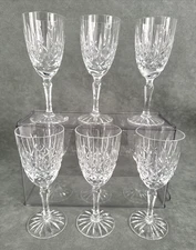 Set of 6  Edinburgh Crystal Sherry Port Glasses Diamonds Fans 5 7/8" 4 oz Signed