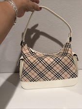 Vintage Burberry Nova Check Off-white Saffian...