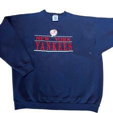 Vintage New York Yankees Sweatshirt Men's XL Embroidered Logo 7 MLB 80 s USA
