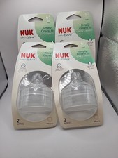 4 Nuk Silicone 2 Nipples Pack 6 M Fast Flow BPA Free Anti-Colic Total 8