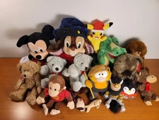 Mixed Lot of 16 Assorted Plush Stuffed Animals/Toys Variety of Brands and Sizes