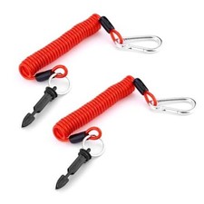 2pcs Trailer Brake Away Cable, 6ft High Rebound Spring Towing Coiled Wire 