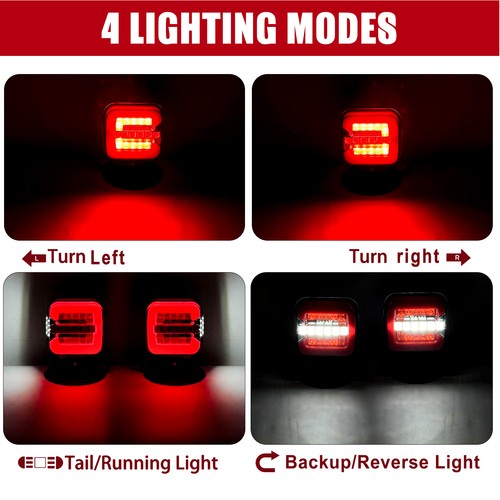 Pair 7Pin LED Magnetic Wireless Trailer Tail Lights For Trailer Truck Automotive - Picture 3 of 13