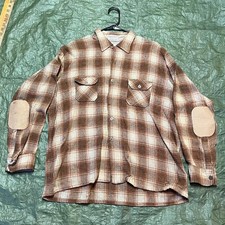 1960's shadow plaid flannel shirt elbow covers