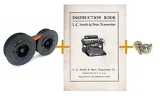 Black / Red Ribbon on METAL SPOOLS for LC Smith 1 2 5 8 Typewriter Bros Corona