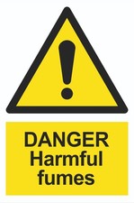 Danger - Harmful Fumes - 1.2mm Rigid PVC - A5 A4 Safety Signs