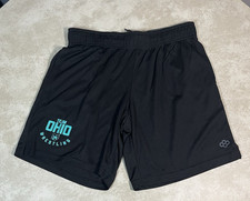 Rudis Team Ohio Black Teal Wrestling Shorts Size Large 1497