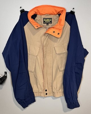 Vintage 90 s OshKosh B'Gosh Jacket Spring/Fall Sz XL Tan Blue Orange READ