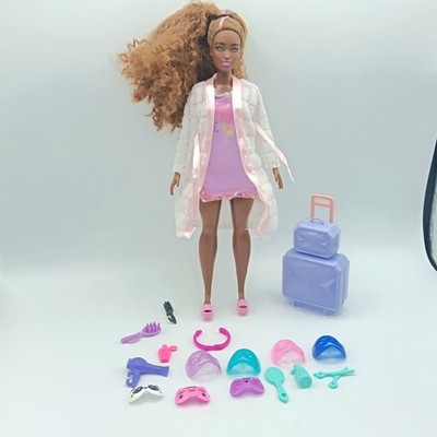 OOAK Curvy Barbie Puppe vor dem Schlafengehen Beauty Spielset Zubehör Konvolut Koffer