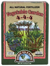 Down to Earth Organic Vegetable Garden Fertilizer 4-4-4, 5 lb – Balanced NPK, 
