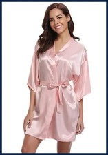 RB032 2026 New Silk Kimono Robe Bathrobe Women Silk Bridesmaid Robes Sexy