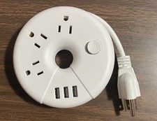 New Home / Travel Power Strip with USB Charger - 3 Outlets / 3 USB Ports