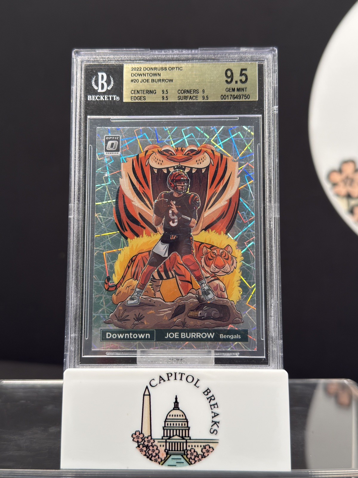 2022 Donruss Optic Downtown #20 Joe Burrow Cincinnati Bengals SSP BGS 9.5