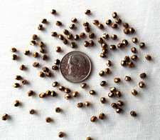 100 Beads Czech 3mm Round Faceted Glass Fire Polished - Light Bronze