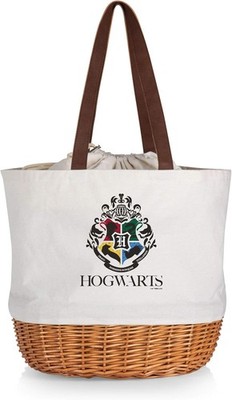 PICNIC TIME Harry Potter Hogwarts Coronado Canvas and Willow Basket Tote,... 