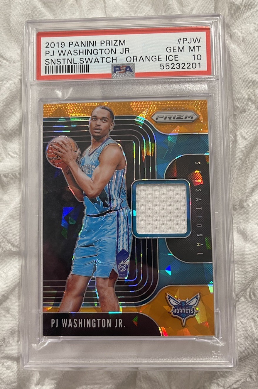 PJ Washington 2019 Panini Prizm Sensational Swatch "Orange Ice" Rookie - PSA 10
