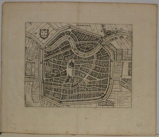 HAARLEM NETHERLANDS 1636 MATTHAUS MERIAN UNUSUAL ANTIQUE COPPER ENGRAVED CITYMAP
