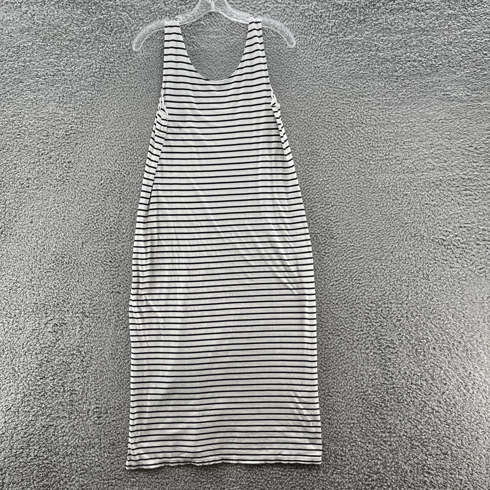 Hanro Nightgown Women Small White Black Stripe Tank Lightweight Maxi Night Shirt - Image 2 of 4