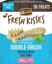 Fresh Kisses Natural Dental Chews, Toothbrush Treat Shape Infused with Real Mint