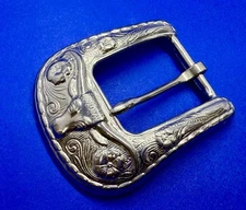 Texas Longhorn on silver tone Ranger Style Western Buckle To Fit Your 1" Belt