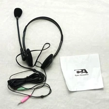 Cyber Acoustics AC-200 3.5MM Plug Stereo Speech Headset Boom Mic School Class