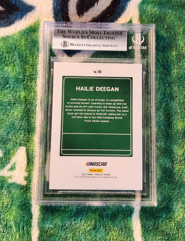 2022 DONRUSS DOWNTOWN #HD HAILIE DEEGAN NASCAR BECKETT 9 - Image 2 of 2