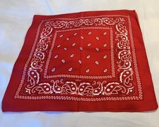 12 Red Paisley Bandanas Cotton NEW IN PACKAGE 22x21