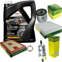 Mann Inspektionspaket 5L Mannol Longlife 5W-30 FüR VW Polo 1.2 TSI 16V 1.4